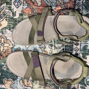 Teva Women's Sandals - Olive and Purple Straps